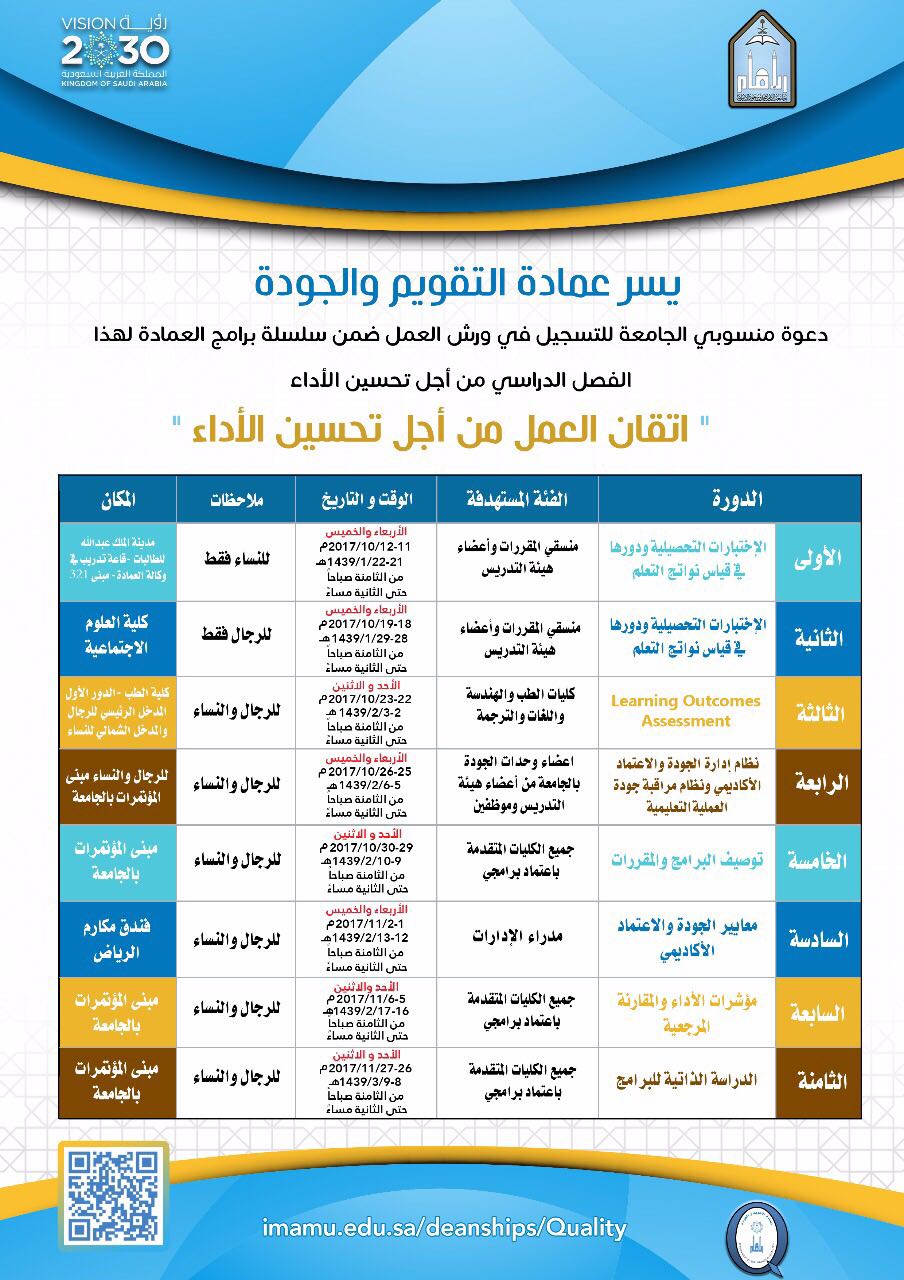 ورش العمل المقدمة من عدادة التقويم والجودة.jpg